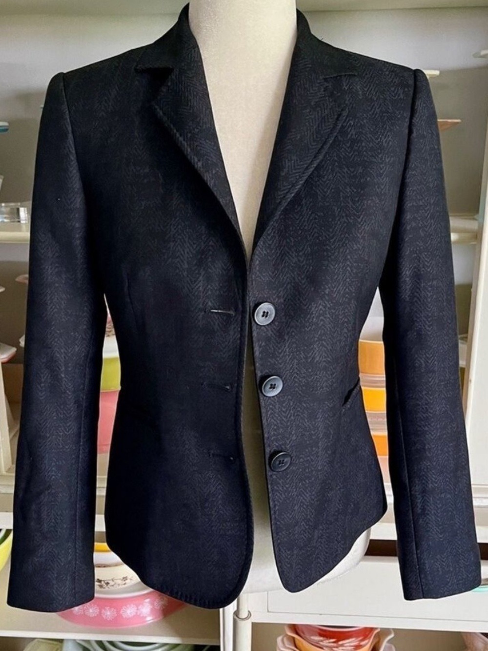 Santorelli Anna Virgin Wool Tweed Blazer - Size 2